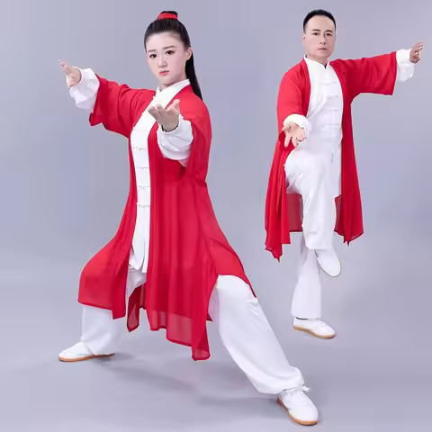 Tai Chi Coat Wushu Kung Fu Competition Clothes Aldult Traditional Chinese Elegant Shaolin Wushu Morn