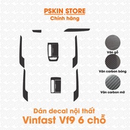 Vinfast VF9 Interior decal stickers with matte carbon grain, glossy carbon grain, wood grain, high q