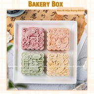 Khuôn Nhấn Lò Xo Vuông Trung Thu SEN và CÁ 150gr - 250gr Khuôn Bánh Handmade Truyền Thống (Mẫu Mới 2