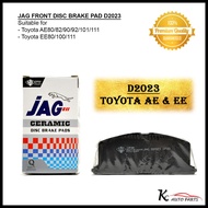 JAG Front Disc Brake Pads D2023 for Toyota AE80/82/90/92/101/111 & EE80/100/111