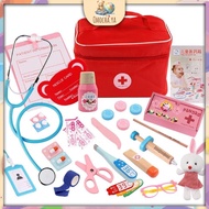 Kids Doctor Costume Wooden Medical Tools Set Wooden Doctor Toy Set Dentist Wooden Toy Set Role Play