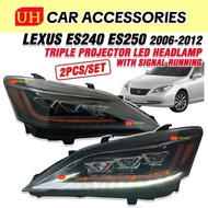 LEXUS ES240 ES250 2006 - 2012 TRIPLE PROJECTOR LED HEAD LAMP WITH SIGNAL RUNNING