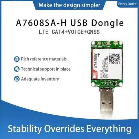 Original A7608SA-H USB Dongle Modem SIMCOM 4G LTE CAT4 Module with GNSS (optional) Modem for New Zea