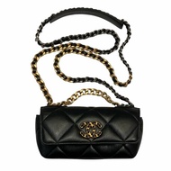 CHANEL 香奈兒 19 菱格紋 皮革 眼鏡包 手機包 黑色