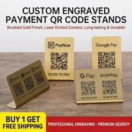 Customised stainless steel metal QR code stand