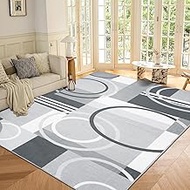 Petmolico Area Rugs-6x9 FT Washable Modern Geometric Style Non-Slip Rugs for Living Room,Bedroom,Din
