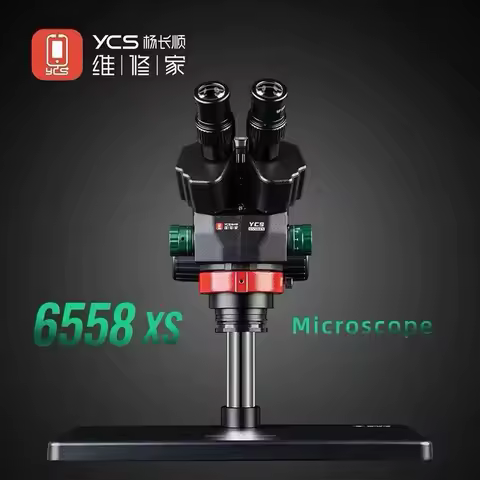 YCS 6558XS Microscope 0.65x-5.8x Magnification Range Mobile Phones PCB Board Welding Electronic Repa