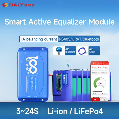 DALY Smart 1A Active Balancer Lifepo4 4S 5S 8S 10S 12S 13S 14S 16S 20S 24S For Lithium lifepo4 Li-io