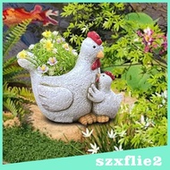[Szxflie2] Chicken Sculpture Flower Holder Flower Pot for Dried Flower Patio Tabletop