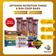 [MIX and MATCH] Optimum Nutrition Think! Protein Bar | ON High-Protein Bars |  BSN Protein Crisp Bar