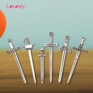 [Lohobby] Decorative Knight Sword Charms, Metal Pendants, Bookmark, Swords for Miniature Scenes, Orn