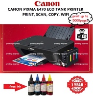 Canon PIXMA E470 Printer - Eco Ink Tank Printer (Print,Scan,Copy,WiFi)