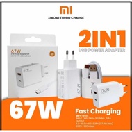Xiaomi 67w Type C Original Turbo Charge Dual Output Ports Charger + Type C Fast Charger Cable
