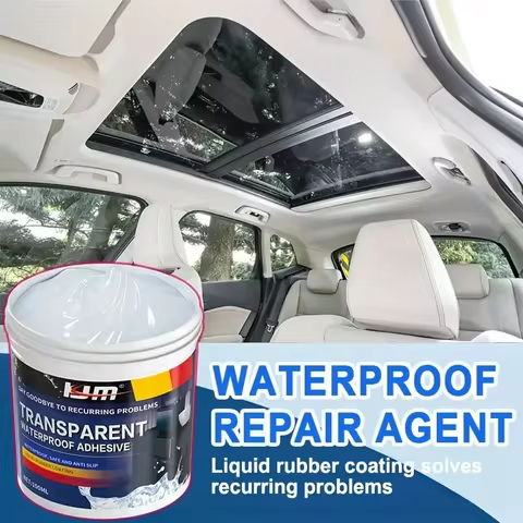 New Upgraded Transparent Waterproof Liquid Rubber Coating - Fast-Drying 1K Sealant for RV and Indoor