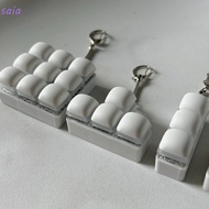 SAIA Fidget Keychain, Keys Button DIY Keyboard Finger Keyboard Cap, Relaxing Keycap Steamed Bread 3/