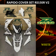 RAPIDO COVER SET RS150R/RS150 V2 V3 WINNER150 (33) WHITE (STICKER TANAM/AIRBRUSH) COVERSET