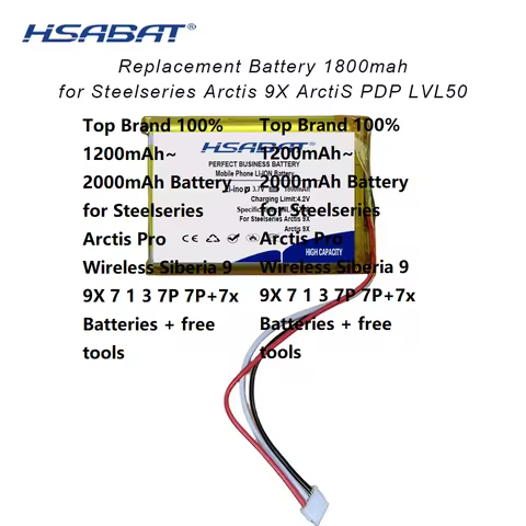Top Brand 100% 1200mAh~2000mAh Battery for Steelseries Arctis Pro Wireless Siberia 9 9X 7 1 3 7P 7P+