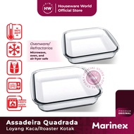 MARINEX Safe Assadeira Quadrada 1.1L Oven Square Glass Pan 1.8L