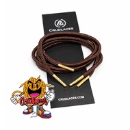 Dark brown round shoelaces - Aglets Metal Iron - Crudlaces