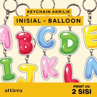 GANTUNGAN Acrylic Initial Keychain - Balloon | Cute Initial Souvenir Keychain
