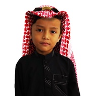 Red Shemagh for kids2, Piece Igal Children plus Sorban Budak Turban Shemagh Scarf Kids Boy Girl Saud