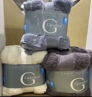 GRANDEUR 印度低捻純棉毛巾四入 尺寸:40X76公分-吉兒好市多COSTCO代購
