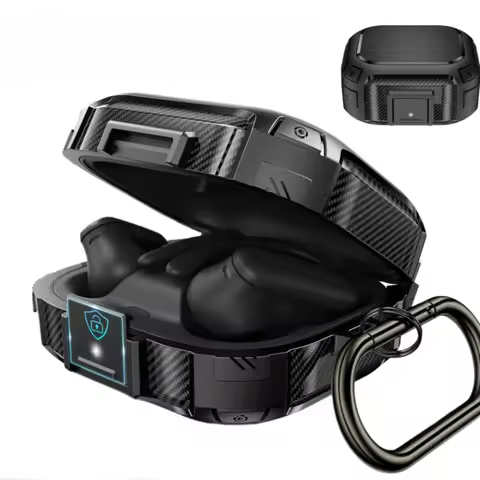 Shockproof Switch Lock Wireless Bluetooth Earphone Case For Beats Powerbeats Pro 2 Carbon Fiber Armo