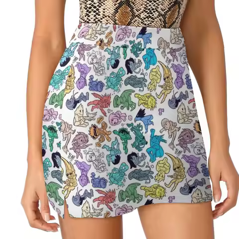 Plus Ultra Pattern Women's skirt Sport Skort Skirt With Pocket Fashion Korean Style Skirt 4Xl Skirts