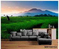 Photowall Mural 3D Dinding Wallpaper Mural Pemandangan Sawah Hijau