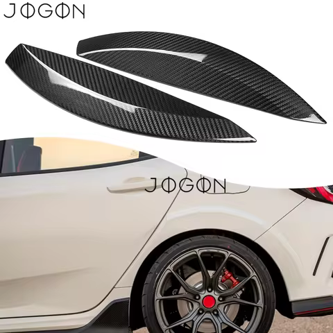 For Honda Civic FK8 Type-R 2017-2021 (5Dr Hatch) 2Pcs Carbon Fiber Car Rear Fender Arch Door Strip C