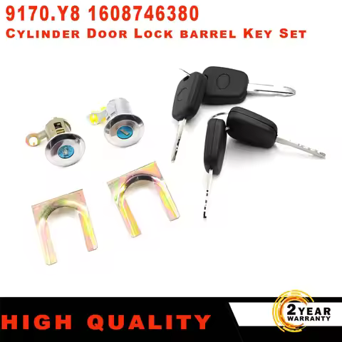 New Front Left Right Cylinder Door Lock Barrel With Key 9170Y8 1608746380 For Citroen C1 Peugeot 107
