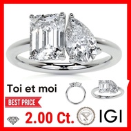 IGI 2.06 CT certified lab grown diamond ring in 14k white gold, Lab Grown Diamonds