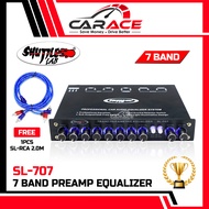 SHUTTLE LAB SL-707 7-Band Pre-Amp Parametric PreAmp FREE RCA with Subwoofer Output PreAmp 7 Band Equ