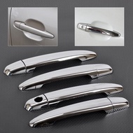 8Pcs Chrome Carbon Fiber Door Handle Cover Trim ABS Sticker Styling Accessories For Toyota Camry XV4