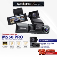 AZDOME M550PRO 2160P/4K Ultra HD 3 Channel Front &amp; Rear DashCam Night Vision App Control Car Camera Driving Recorder
