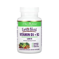 Paradise Herbs Earths Blend Vitamin D3 K2 5000 IU 90 Vegetarian Capsules