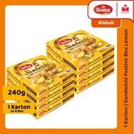 Paket 1 Karton - Biskuit Roma Sandwichi Lemon Festive Box