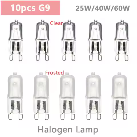 10pcs G9 25W 40W 60W Halogen Light Bulbs 2 Pin Base Warm White Small Bulb Lamps for Chandeliers / Ca