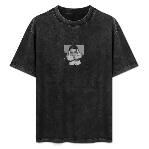 bella hadid middle finger T-Shirt Casual Breathable Short Sleeve Top