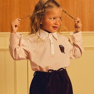 lookbookpetite benny rugby shirt เสื้อรักบี้เด็กแขนยาวลายทาง รูปน้องหมี benny สุดน่ารัก สี pink suga