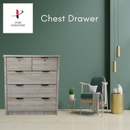 ITORI Laver Chest Drawer - 5 Layer Drawer Come With 2 Lock Storage Cabinet Free Installation