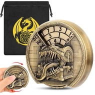 Vintage Tongue Treasure Box Shape Metal DND Dice Roulette 7-in-1 Dice Spinning Rotating Roller for f