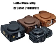 Leather Camera Bag Protective Case For Canon G12/G11/G10 Camera Accessories Case With Strap