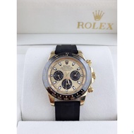 [Odds]Rolex (Rolex Rolex )Rolex (Rolex Rolex ) Men's Mechanical Watch Three-eye Chronograph Gold Black Gold Da-ytona Series Rubber Strap Luminous Waterproof Watch