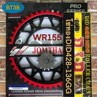 โซ่สเตอร์ชุด WR 155R YAMAHAพร้อมโซ่ทองDID 428-136 หน้า13T-14T  หลัง 51-55T-57T-58T