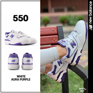 New Balance นิวบาลานซ์ รองเท้าผ้าใบ รองเท้าแฟชั่น W 550 WHITE/AURA PURPLE BBW550WB (4490)