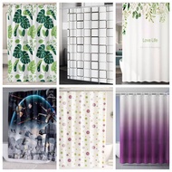 [180x200cm/180x180cm] BMYH Shower Curtain Minimalist Simple Pattern Tirai Langsir Kalis Air Mandi Ba