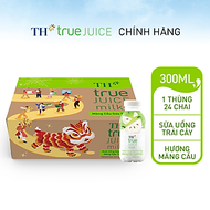 Thùng 24 chai nước uống sữa trái cây Mãng Cầu Tự Nhiên TH true JUICE milk 300ml x 24