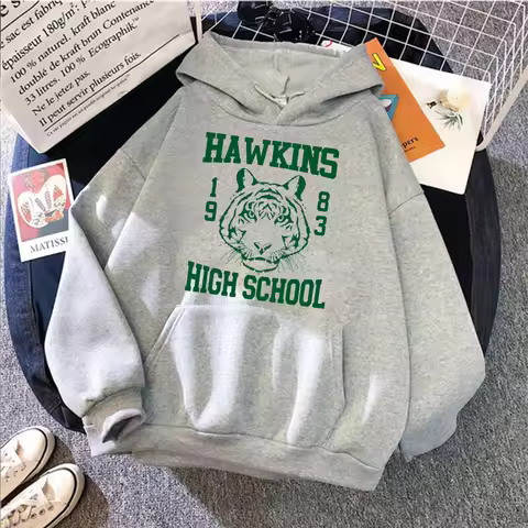 Hawkins High School Tiger Hoodie Hellfire Club Surfer Boy Pizza Sweatshirts Cozy Tops Sudadera Felpa