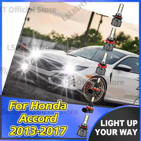 2/6x High Low Beam 20000LM Headlights 6000K 12V Fog Lamps For Honda Accord 2013 2014 2015 2016 2017